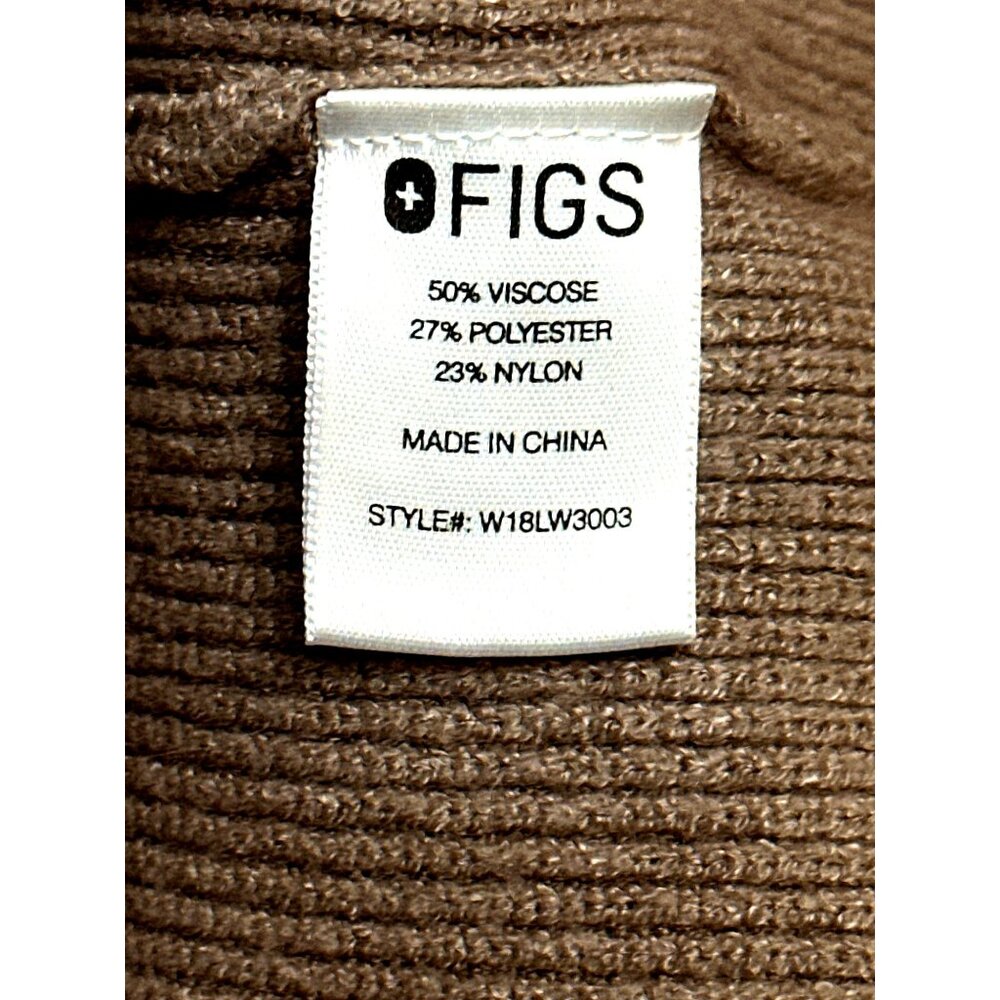 Figs Size Medium Tan Brown Ribbed Pocket Sweater Minimalist City Casual Style - Picture 10 of 12